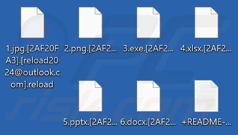 Fichiers cryptés par le ransomware Reload (extension .reload)
