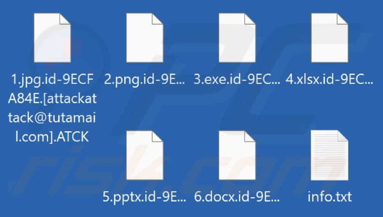 Fichiers cryptés par le ransomware ATCK (extension .ATCK)