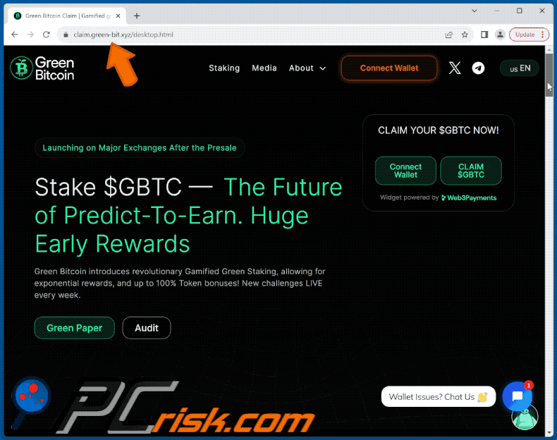 Apparition de l'arnaque au $GBTC (GIF)