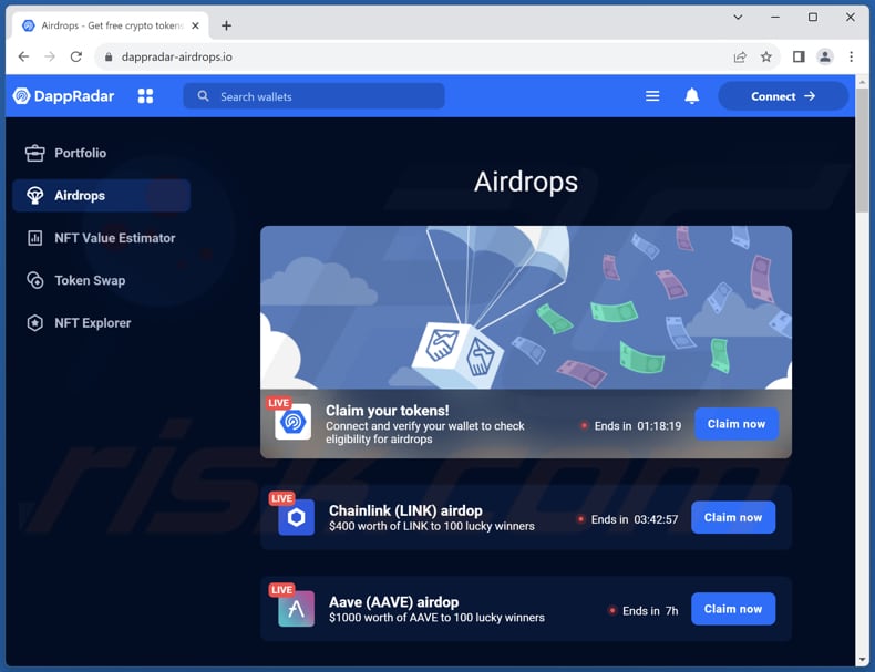 DappRadar Airdrops escroquerie