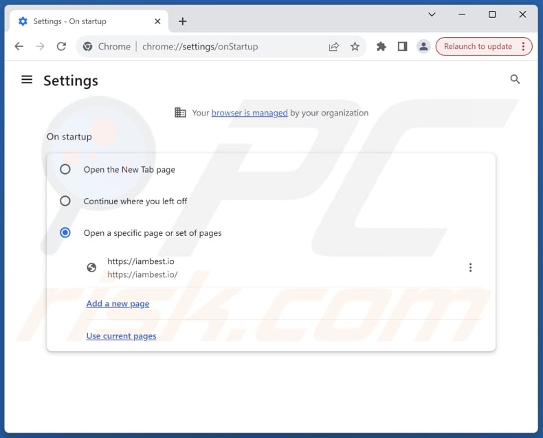 Supprimer iambest.io de la page d'accueil de Google Chrome