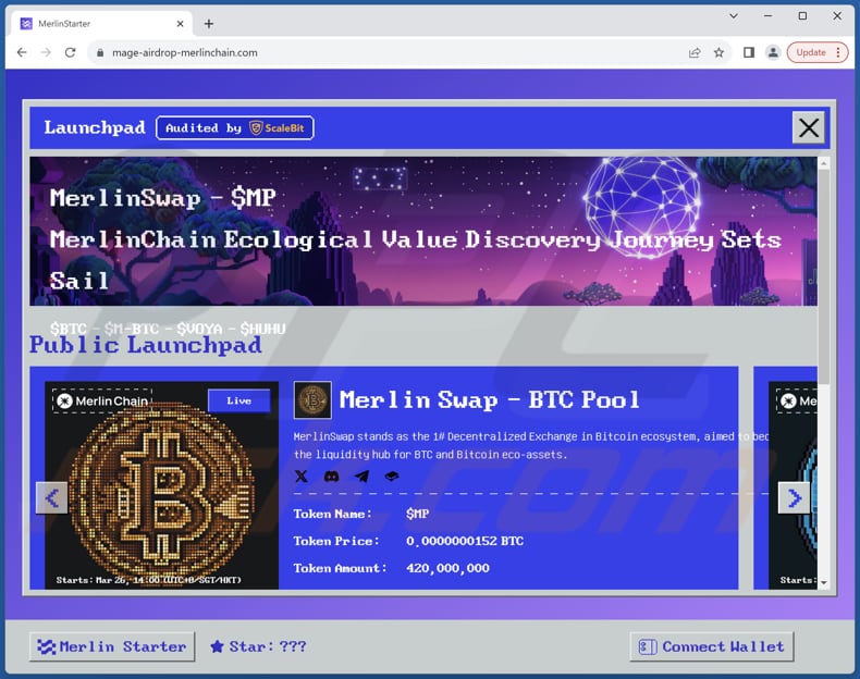 Merlin Swap Airdrop escroquerie