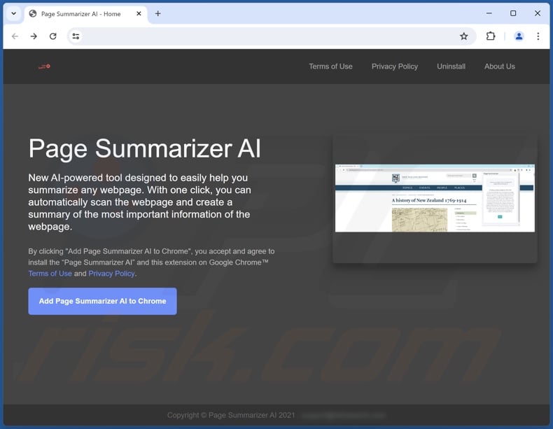 Promotion de sites web Summarizer AI