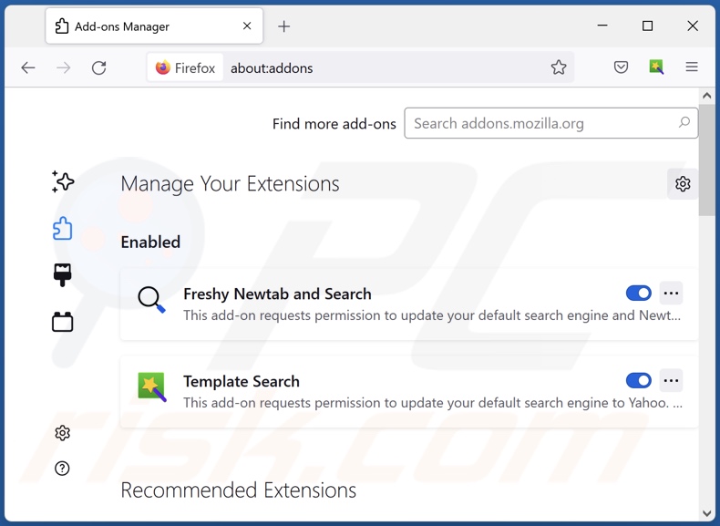 Removing qtrserach.com related Mozilla Firefox extensions