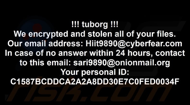 Tuborg papier peint ransomware