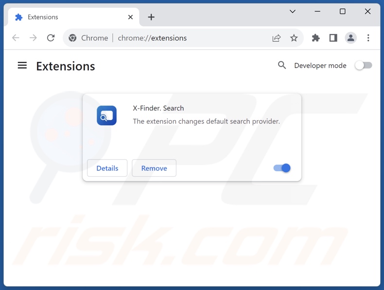 Suppression des extensions Google Chrome liées à x-finder.pro