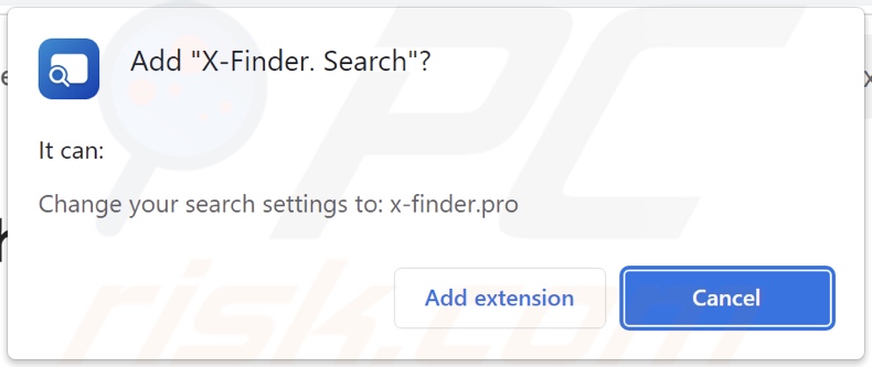 X-Finder. Search pirate de navigateur demandant des autorisations