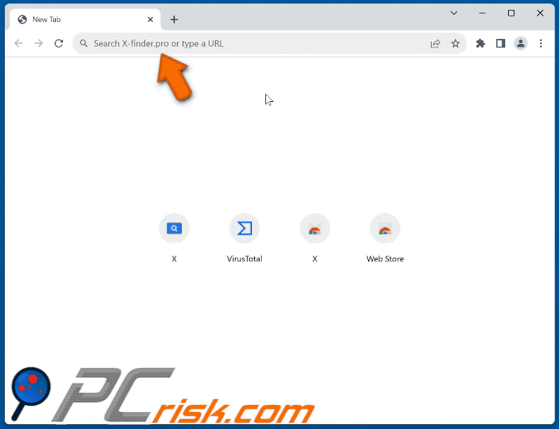 X-Finder. Search pirate de navigateur redirigeant par x-finder.pro vers maxask.com (GIF)