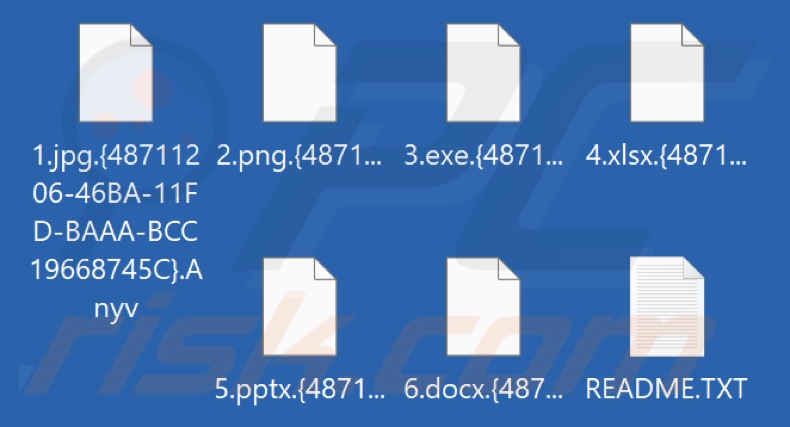 Fichiers cryptés par le ransomware Anyv (extension .Anyv)