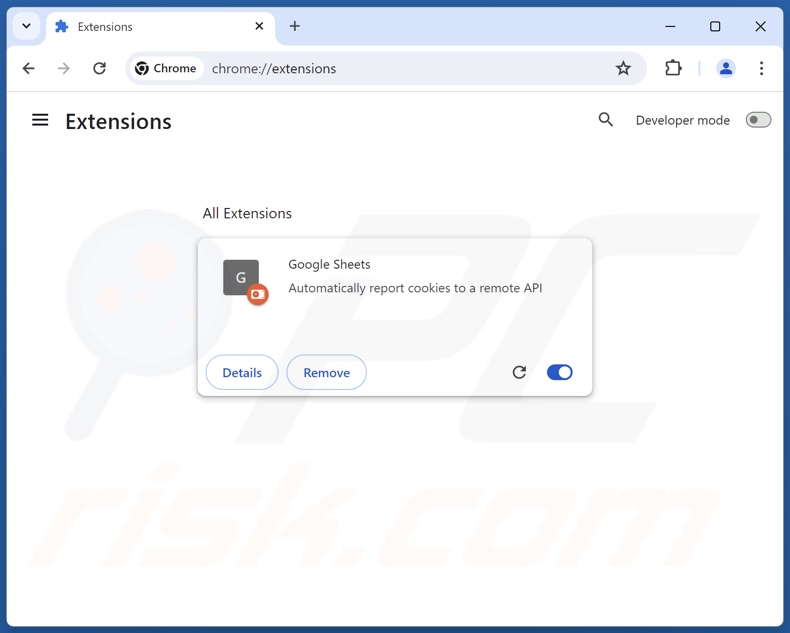 Fausser l'extension de navigateur Google Sheets sur Google Chrome