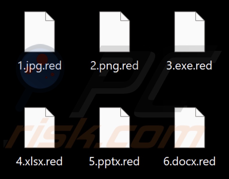 Fichiers cryptés par le ransomware GhosHacker (extension .red)