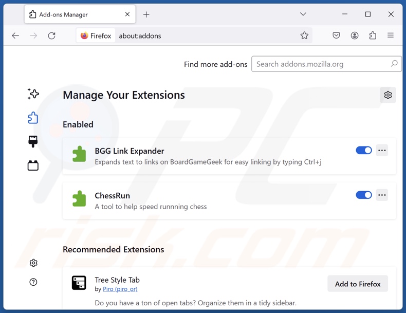 Suppression des extensions Mozilla Firefox liées à hotsearch.io