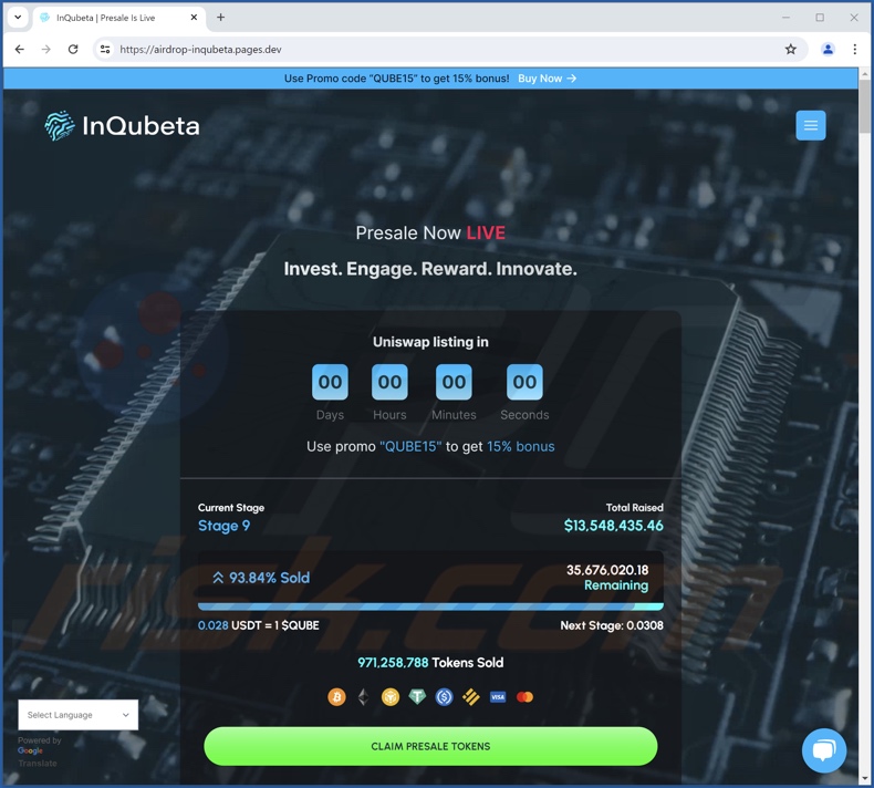 InQubeta Token Presale escroquerie