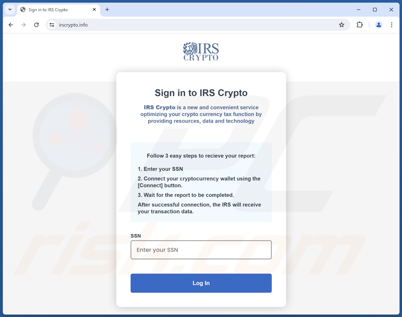 IRS Crypto escroquerie