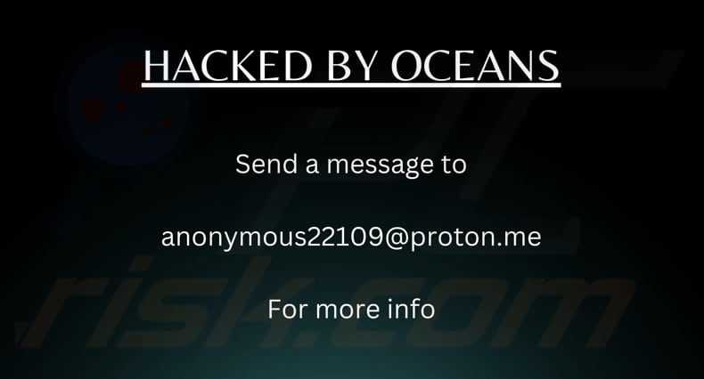 OCEANS ransomware papier peint