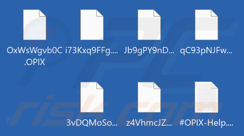 Fichiers cryptés par le ransomware OPIX (extension .OPIX)