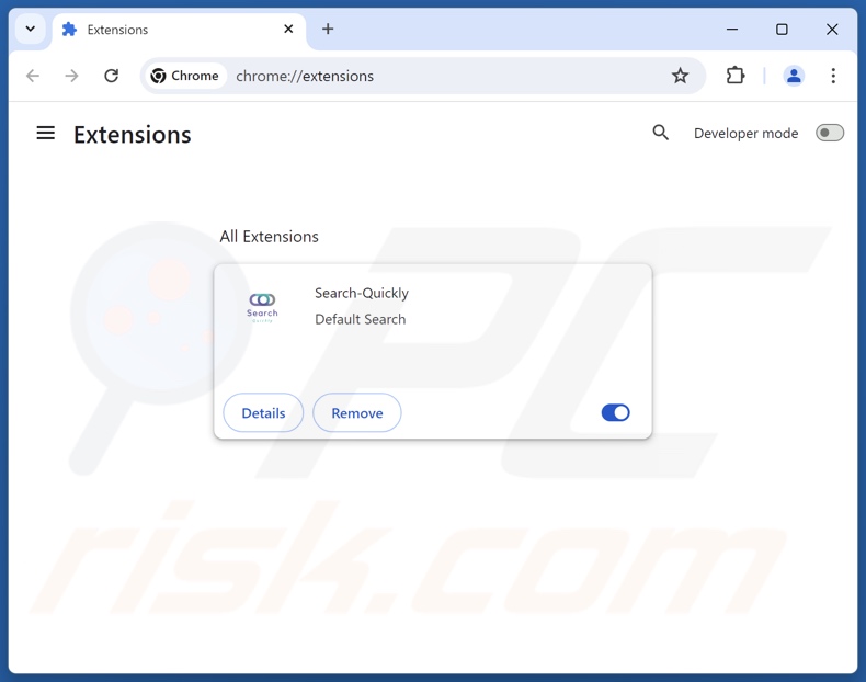 Suppression des extensions Google Chrome liées à search-quickly.com