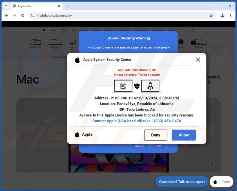 Access To This Apple Device Has Been Blocked escroquerie