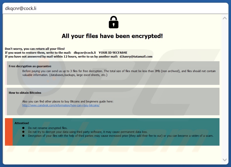 Dkq ransomware note de rançon (pop-up)