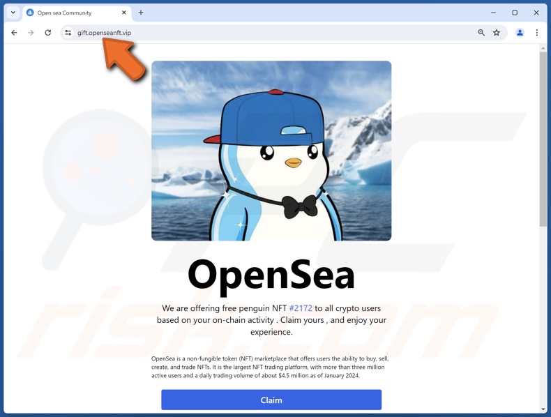 Free Penguin NFT escroquerie