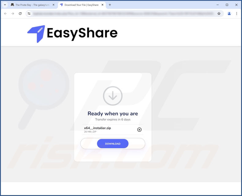Site Web trompeur utilisé pour promouvoir JoisApp PUA