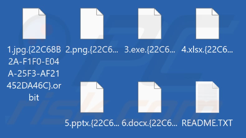 Fichiers cryptés par le ransomware Orbit (extension .orbit)
