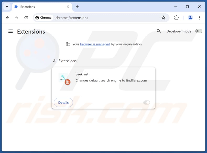 Suppression des extensions Google Chrome liées à findflarex.com