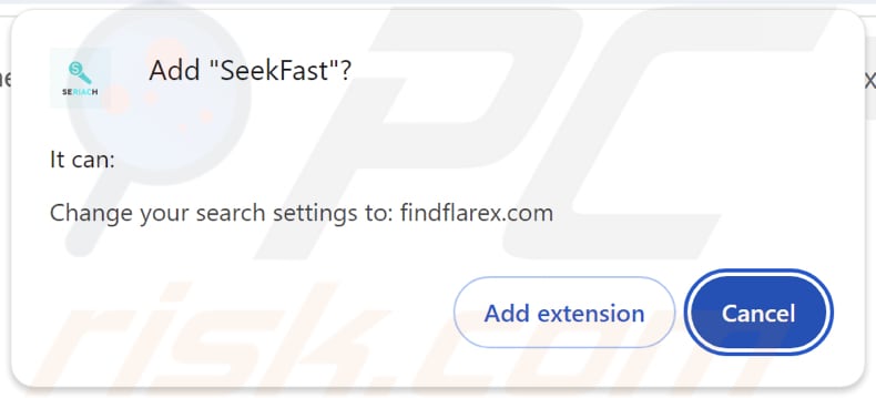 Le pirate de navigateur SeekFast demande des autorisations