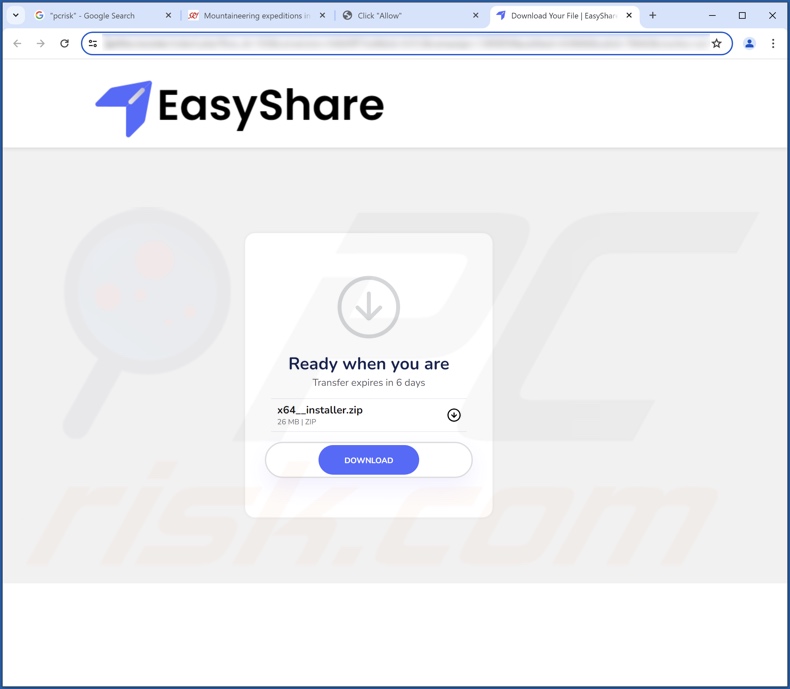 Site Web trompeur utilisé pour promouvoir TjboApp PUA