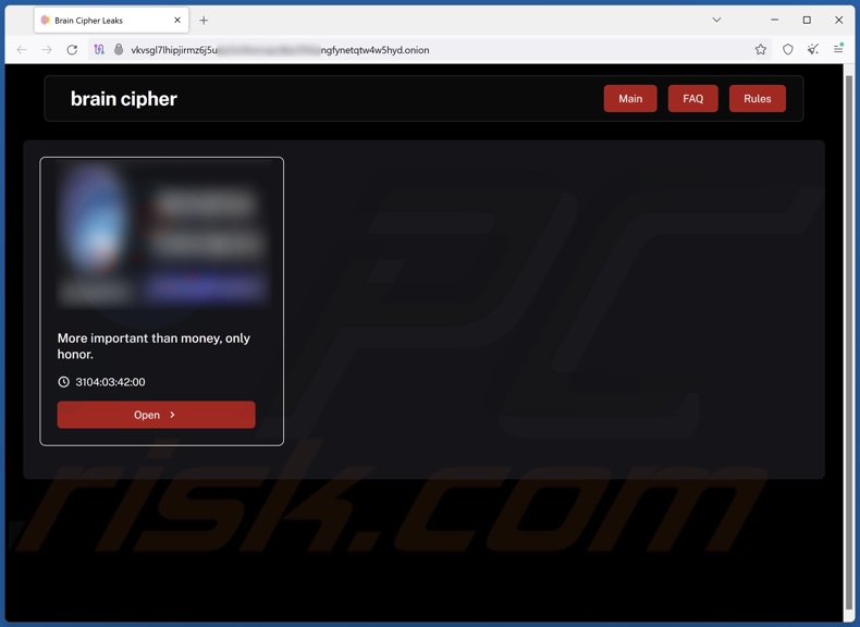 Brain Cipher ransomware site de fuite de données