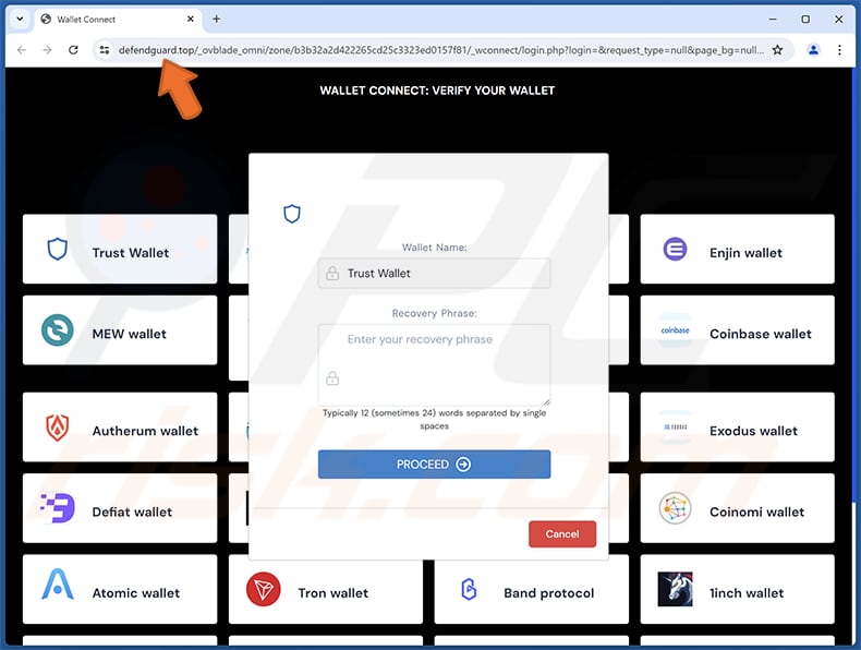 crypto.com page d'hameçonnage (defendguard.top)
