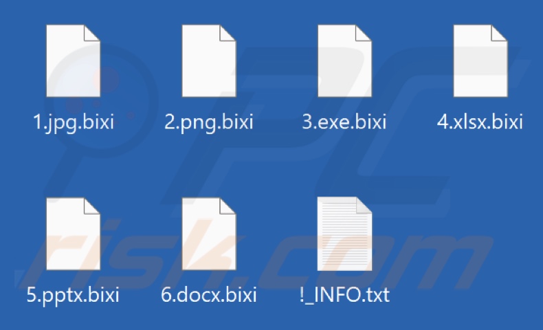 Fichiers cryptés par le ransomware Bixi (extension .bixi)