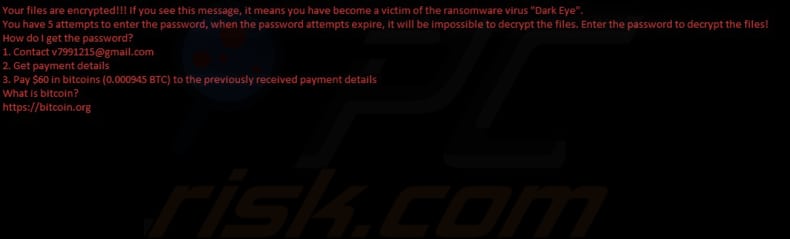 Dark Eye ransomware papier peint