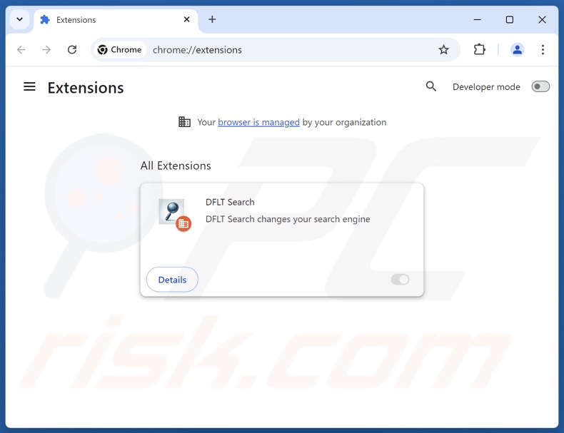Suppression des extensions Google Chrome liées à dfltsearch.com