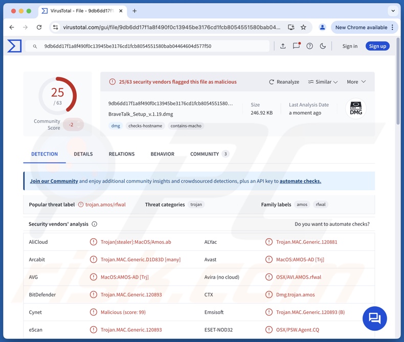 Multiverze détecte des logiciels malveillants sur VirusTotal