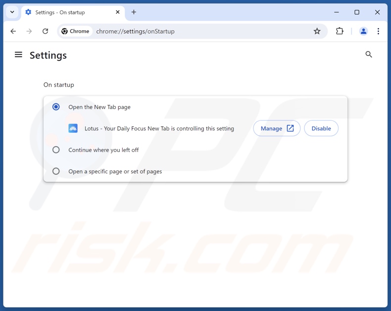 Supprimer lotus-tab.com de la page d'accueil de Google Chrome