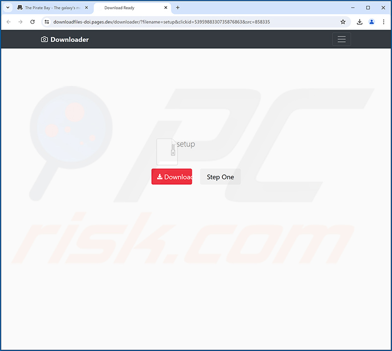 Site web promouvant le pirate de navigateur My Tab