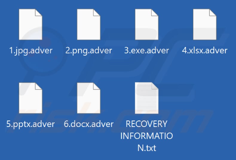 Fichiers cryptés par le ransomware Adver (extension .adver)
