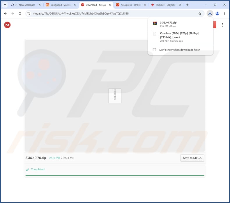 Site web utilisé pour promouvoir App x PUA