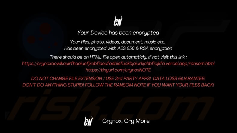 Crynox ransomware papier peint