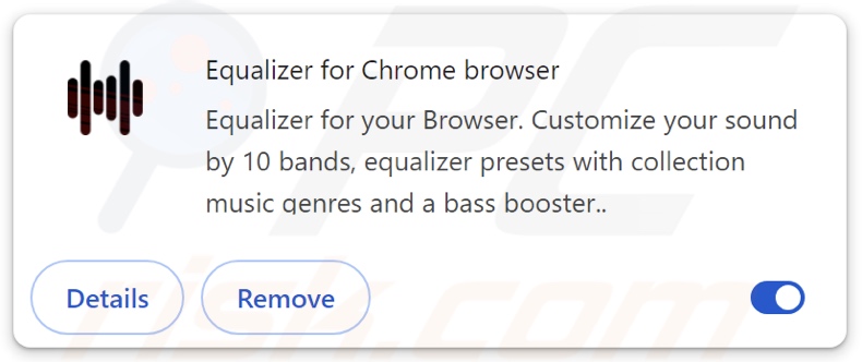 Equalizer for Chrome browser logiciel publicitaire