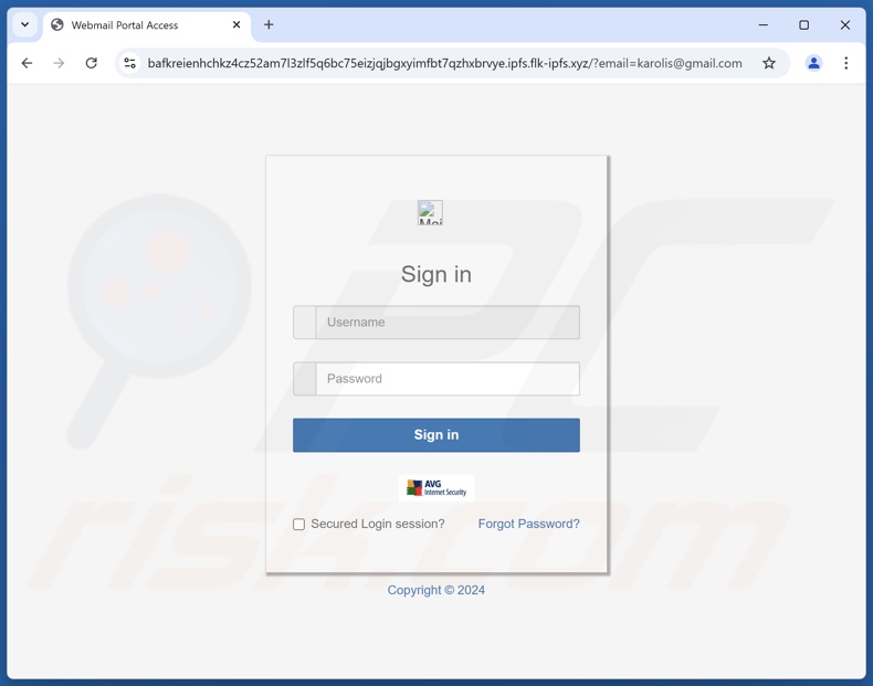 Failed Login Attempt courriel frauduleux promotion d'un site de phishing