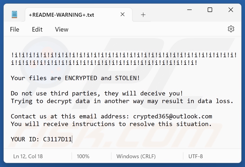 Revive ransomware note de rançon (+README-WARNING+.txt)