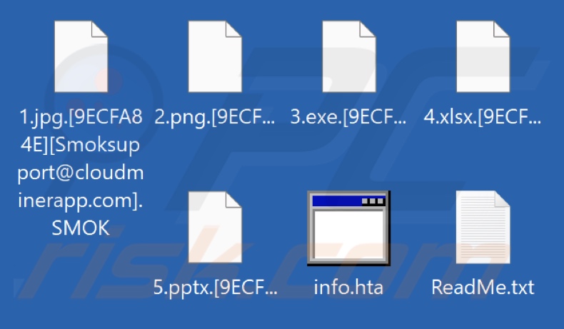 Fichiers cryptés par le ransomware SMOK (extension .SMOK)