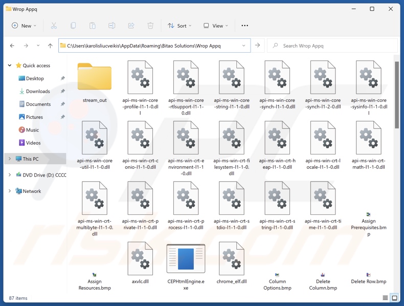 Wrop Appq dossier d'installation de l'application non désirée