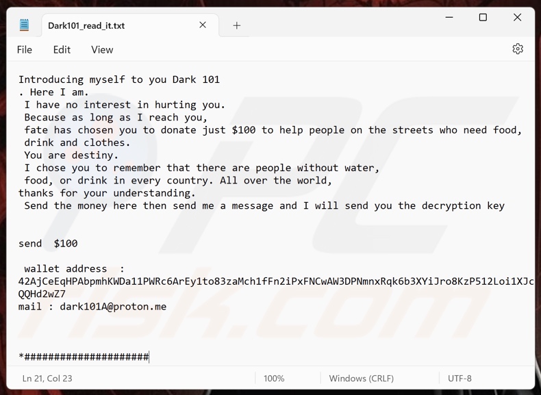 Dark 101 ransomware note de rançon (Dark101_read_it.txt)