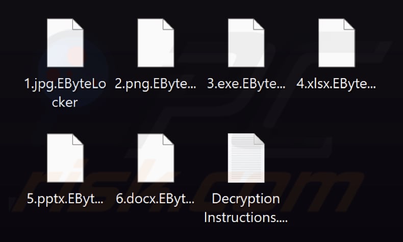 Fichiers cryptés par le ransomware EByte Locker (extension .EByteLocker)