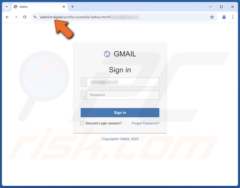 Email Verification Campaign courriel frauduleux promotion d'un site de phishing