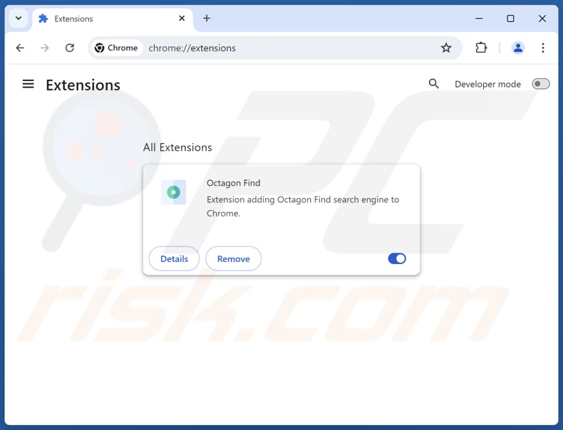 Suppression des extensions Google Chrome liées à octagonfind.com
