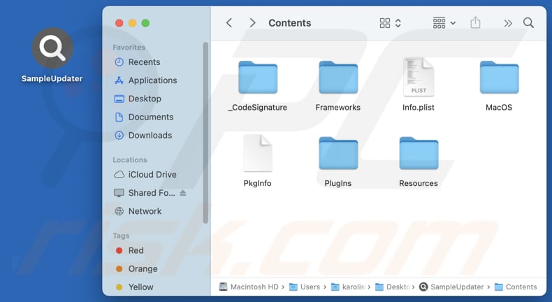 SampleUpdater dossier d'installation